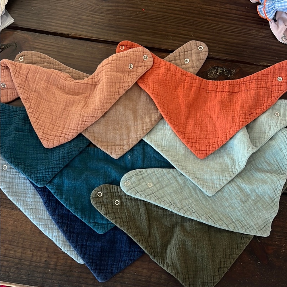 Set of 10 Multicolor Baby Bandana Bibs